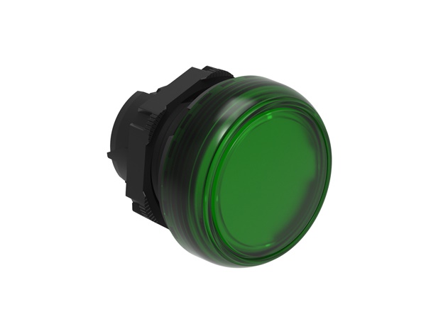 Testa indicatore luminoso verde Ø22mm serie Platinum senza base fissaggio per segnalazione industriale