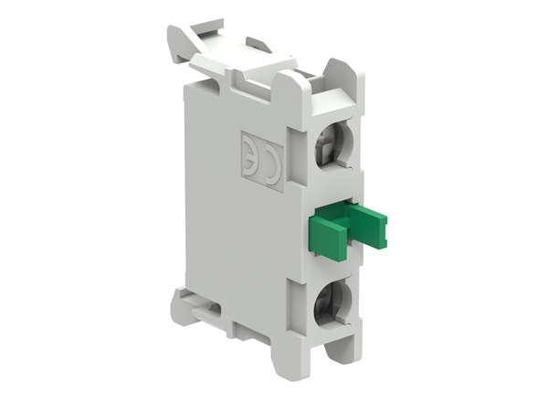 Contatto ausiliario 1NO attacco a vite montaggio su fondo pulsantiere Ø22mm serie Platinum