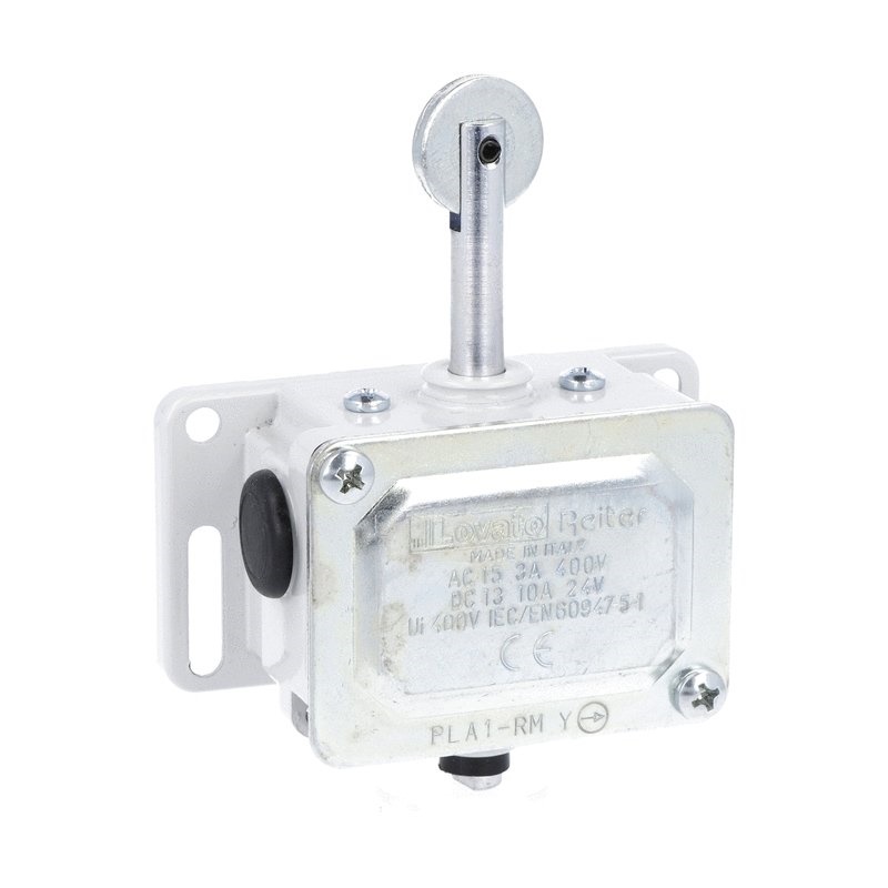 Finecorsa metallico PL con rotella reset magnetico 1NC protezione IP40 automazione industriale