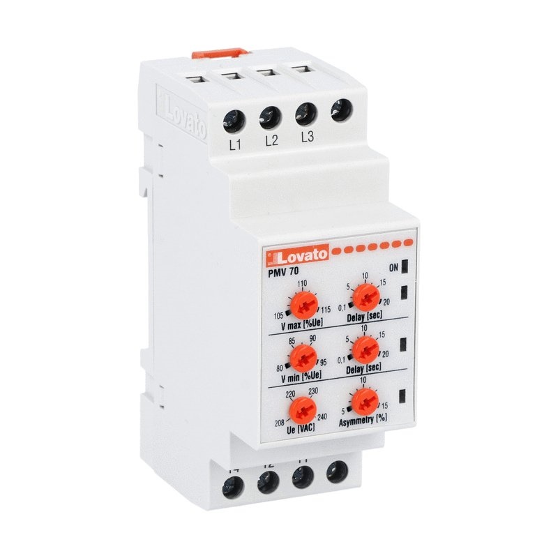 Relè protezione rete trifase 208-240V multifunzione voltmetrico per sistemi senza neutro