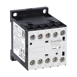 Contattore tripolare 6A AC3 bobina 24V DC 1 contatto ausiliario NC per impianti elettrici