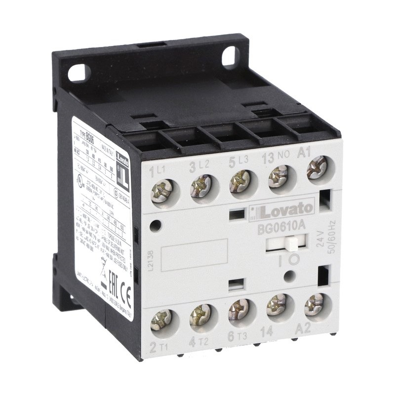 Contattore tripolare 6A AC3 bobina 48VAC 50/60Hz 1NA ausiliari uso elettrico industriale
