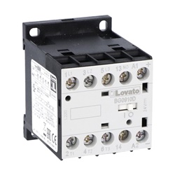 Contattore tripolare 9A AC3 bobina 24V DC 1NA ausiliari uso industriale