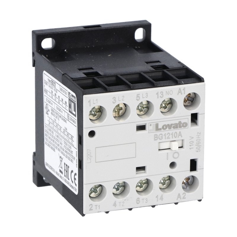 Contattore tripolare 3 poli + 1 NA 12A AC3 bobina 24VAC 50/60Hz uso industriale