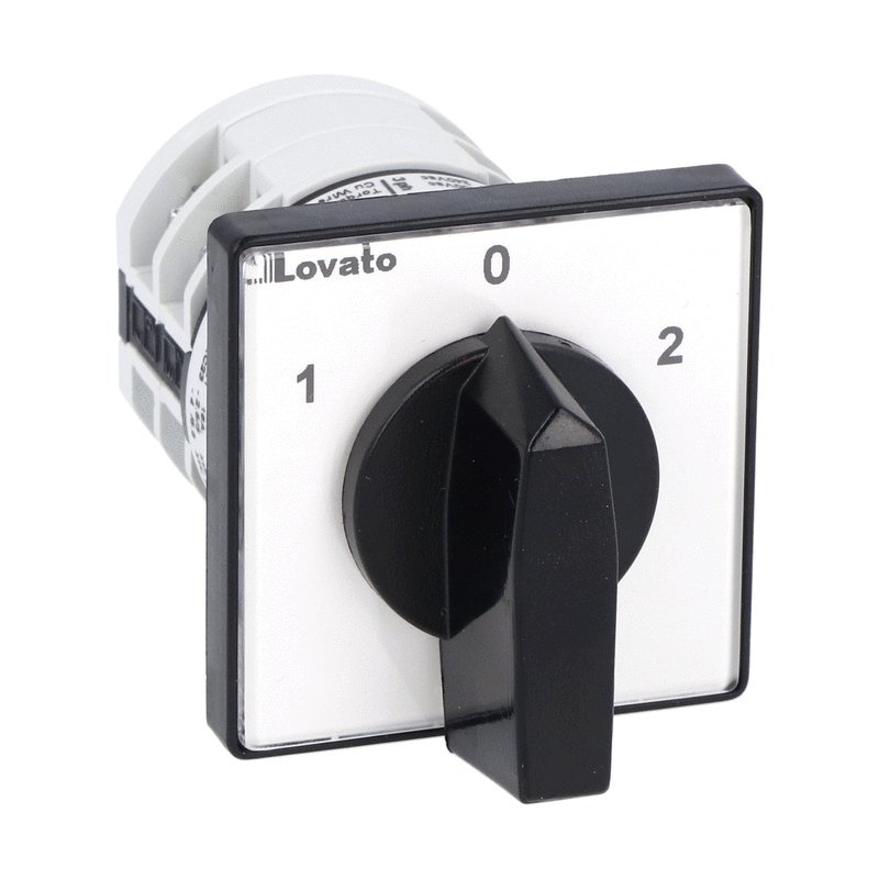 Commutatore a camme bipolare 16A 2 posizioni montaggio frontale serie GN nero