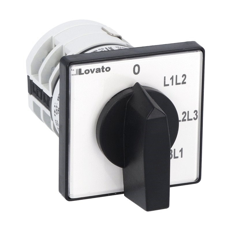 Commutatore voltmetrico 16A 48x48 mm montaggio frontale serie GN fase-fase L1-L2/L2-L3/L3-L1