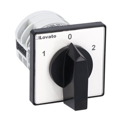 Commutatore a camme bipolare 20A 2 poli montaggio frontale serie GN nero