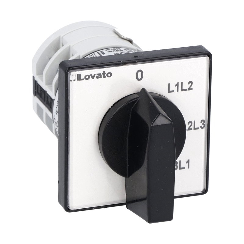Commutatore voltmetrico camme serie GN 20A montaggio frontale 48x48 mm fase-fase L1-L2/L2-L3/L3-L1