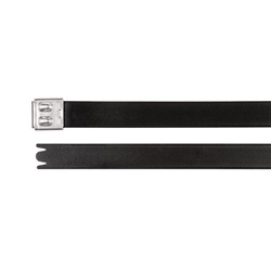 Fascetta inox AISI 316 rivestita poliestere 681x16 MBT27UHFC uso industriale resistente corrosione e fuoco