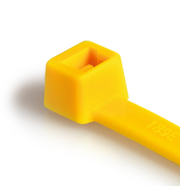Fascetta legatura 390x4.6 mm giallo T50L plastica alta qualità per cavi tubi flessibili