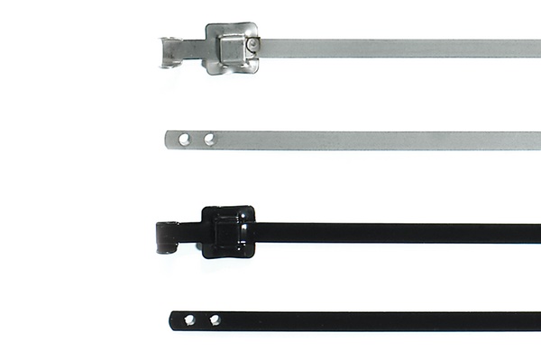 Fascetta inox rivestita poliestere 430x5,3 mm riapribile per cablaggio industriale resistente fuoco