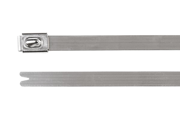 Fascetta acciaio inox 521x7,9 mm MBT20HS autobloccante resistente corrosione alta temperatura uso industriale e navale