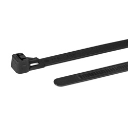 Fascetta riapribile 250x7,5 mm nera riutilizzabile per applicazioni con aperture frequenti