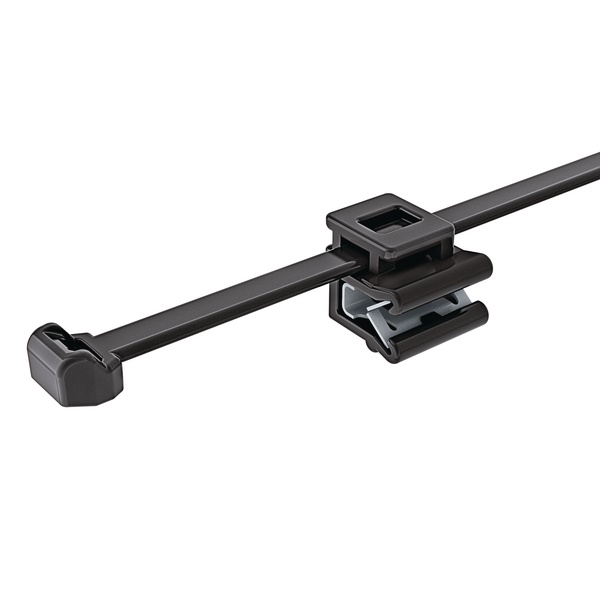 Fascetta fissaggio bordo lamiera T50ROSE preassemblata riposizionabile per cablaggio industriale e automotive