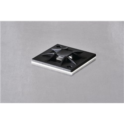 Basetta adesiva e a vite 30x30 mm nera per fissaggio fascette cavi serie Q-Mount