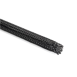 Calza trecciata nero 30mm poliestere flessibile espandibile per industria elettrica e automobilistica