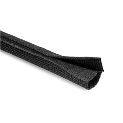 Calza trecciata protettiva in poliestere elastica con chiusura Velcro per cavi industriali e veicoli