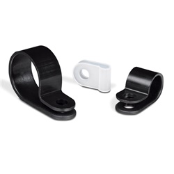 P-Clip poliammide PA66HS nero 3,2mm resistente alte temperature fissaggio cavi aeronautico aerospaziale