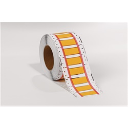 Marcacavo termorestringente UL Ladder 3:1 pretranciato bianco/giallo per cablaggio professionale