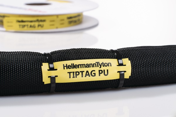 Targhetta poliuretanica 15x65 mm giallo resistente abrasione agenti chimici per cavi diametri elevati