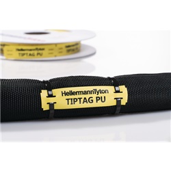 Targhetta poliuretanica 15x65 mm giallo resistente abrasione agenti chimici per cavi diametri elevati