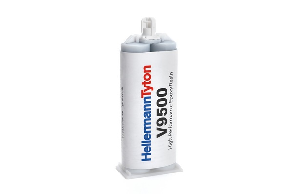 Adesivo bicomponente epossidico V9500 alta resistenza solventi e temperature cartuccia 50g uso tecnico cablaggi termorestringenti