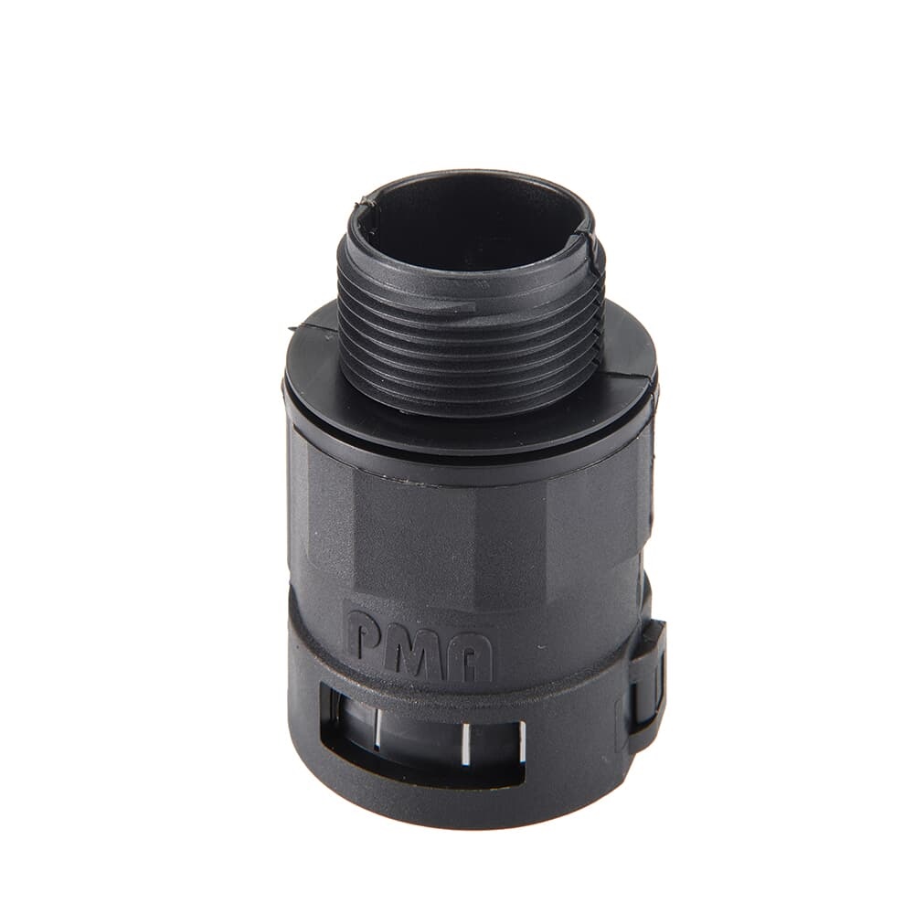 Raccordo divisibile PA6 nero M32 per tubi corrugati NW23 IP54 installazioni elettriche
