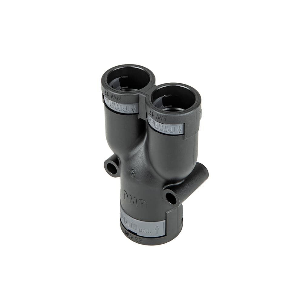 Raccordo a Y PA6 nero IP66 per condotti corrugati DN29 e DN23 multipli