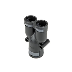 Raccordo a Y PA6 nero IP66 per condotti corrugati DN29 e DN23 multipli