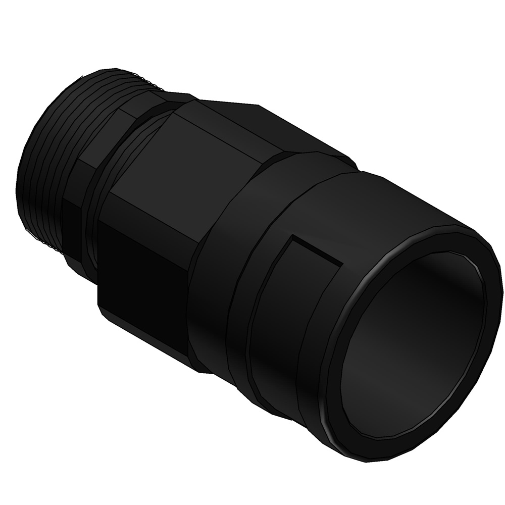 Raccordo EMC diritto PA6 ottone nichelato M16x1,5 per tubi corrugati NW12 IP68 nero