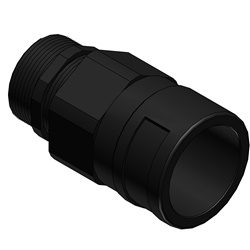 Raccordo EMC diritto PA6 ottone nichelato M16x1,5 per tubi corrugati NW12 IP68 nero