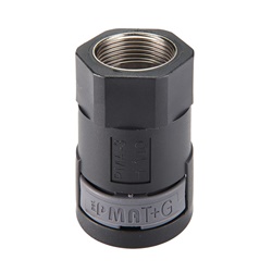 Raccordo elettrico DN12 filettatura PG11 femmina PA6 con inserto ottone nichelato IP68 nero per impianti elettrici robusti