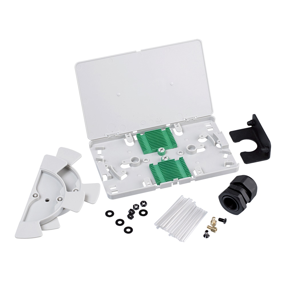 Kit vassoio giunzione fusione 1U 24 fibre completo per gestione cavi fibra ottica