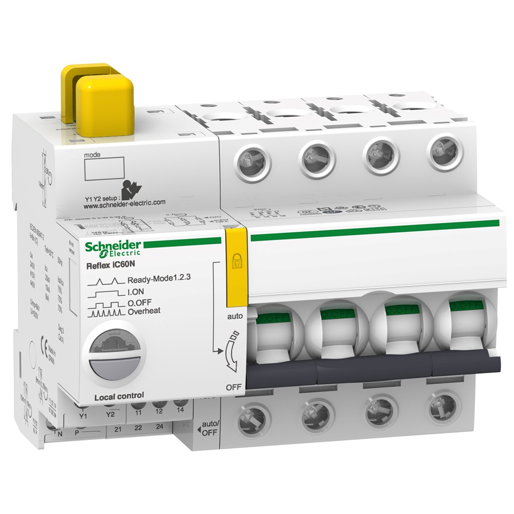 Interruttore automatico Acti9 Reflex iC60N 4 poli curva C 16A 10kA telecomando Ti24 uso industriale