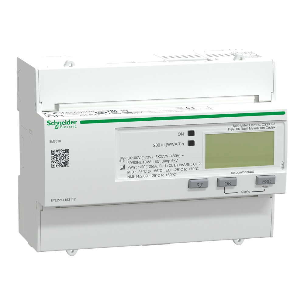 Contatore energia trifase 3P+N 125A inserzione diretta uscita impulsi certificato MID
