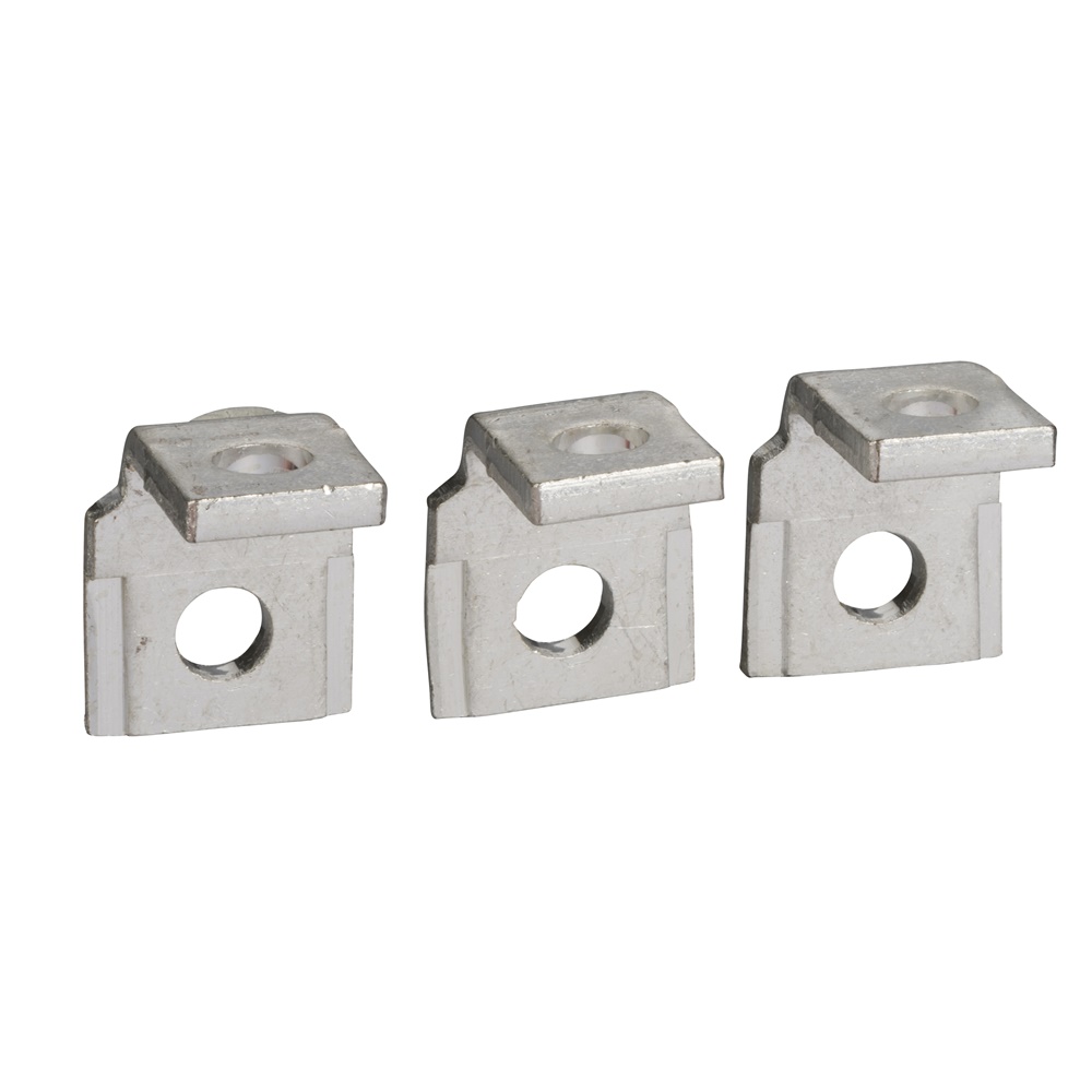 Terminali a squadra 3 pezzi per Compact NSX 400/630 con nervature anti-rotazione e separatori fase
