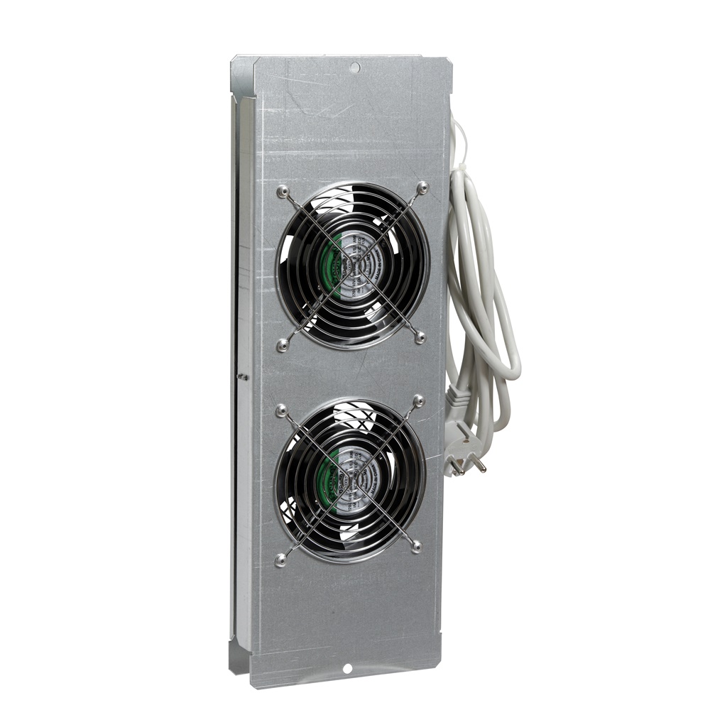 Piastra chiusura ventilata doppia ventola 170 m3/h 220V per armadi rack e pannelli 6U