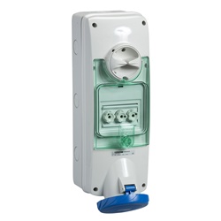 Presa da parete inter./fusibilata Unika IP65 63A 220V 2P+T
