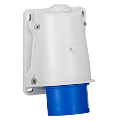 Spina industriale inclinata da parete 16A 230V 3P+N+T IP44 cablaggio rapido uso elettrico