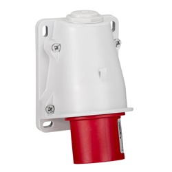 Spina industriale da parete inclinata 2P+T 16A 400V IP44 cablaggio rapido grigio