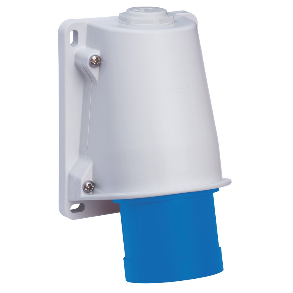 Spina industriale parete IP44 32A 3P+T cablaggio rapido 230V grigio chiaro