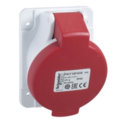 Presa fissa industriale inclinata IP44 16A 2P+E 380V cablaggio rapido grigio