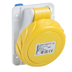 Presa incasso inclinata Mureva PK 16A 110V 3P+N+T IP67 cablaggio rapido industriale