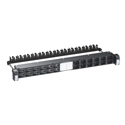 Patch panel angolare Actassi 24 porte RJ45 Cat6A FTP per rack 19 gestione cavi verticale