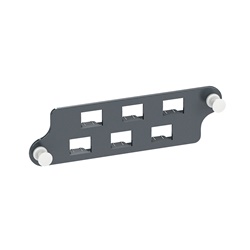Piastra supporto 6 bussole LC duplex multimodali per pannelli fibra ottica