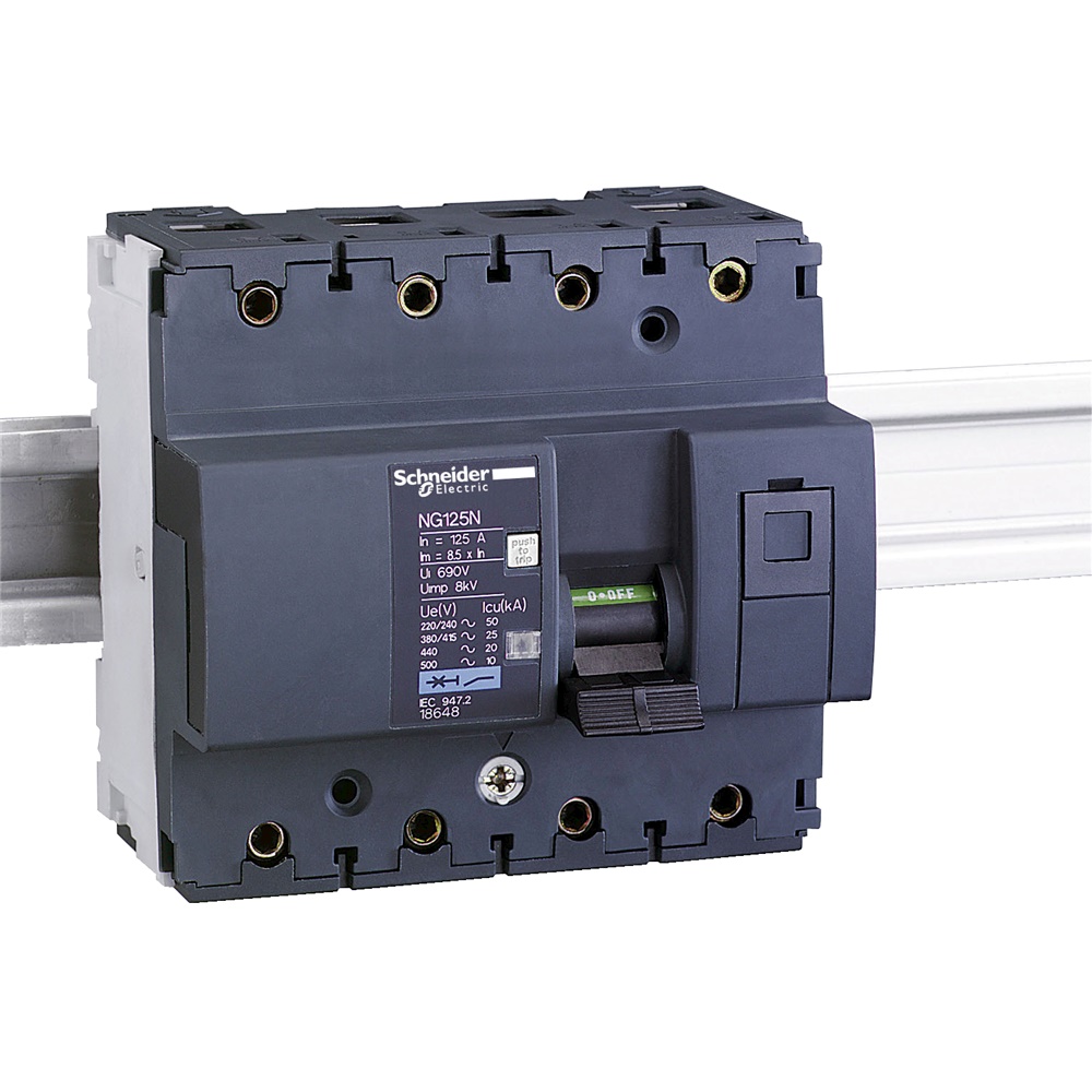 Interruttore magnetotermico Acti9 NG125N 3P+N 80A curva C 25kA industriale