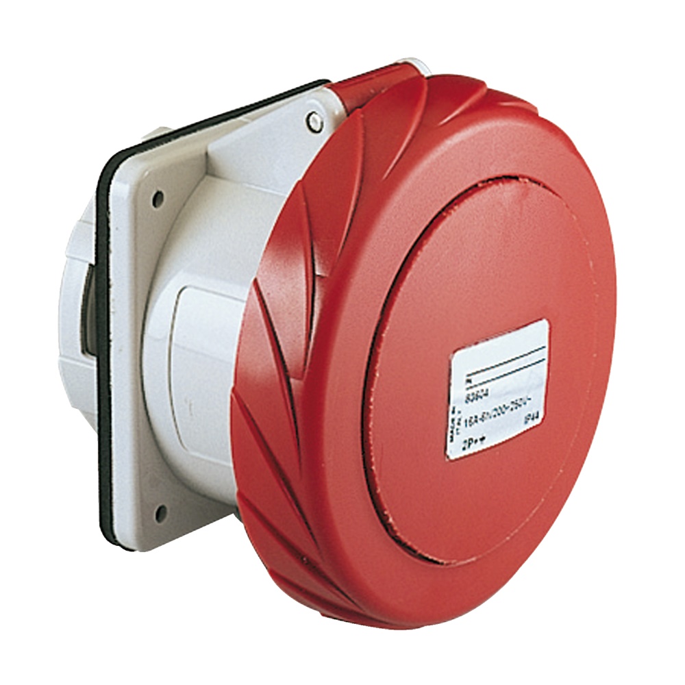 Presa fissa industriale incasso diritta IP67 125A 380V 3P+N+T quadro elettrico