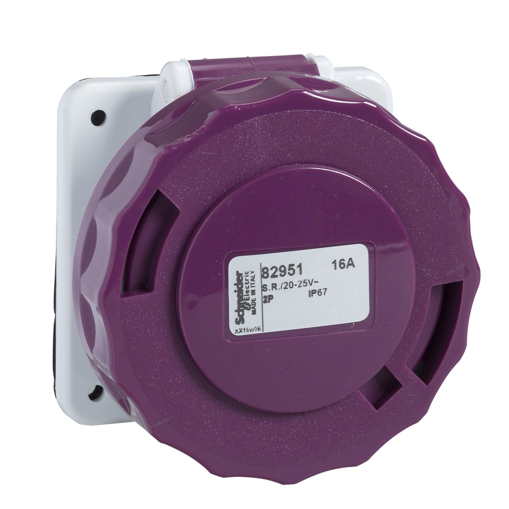 Presa fissa industriale incasso IP67 32A 24V 3 poli quadro elettrico Pratika