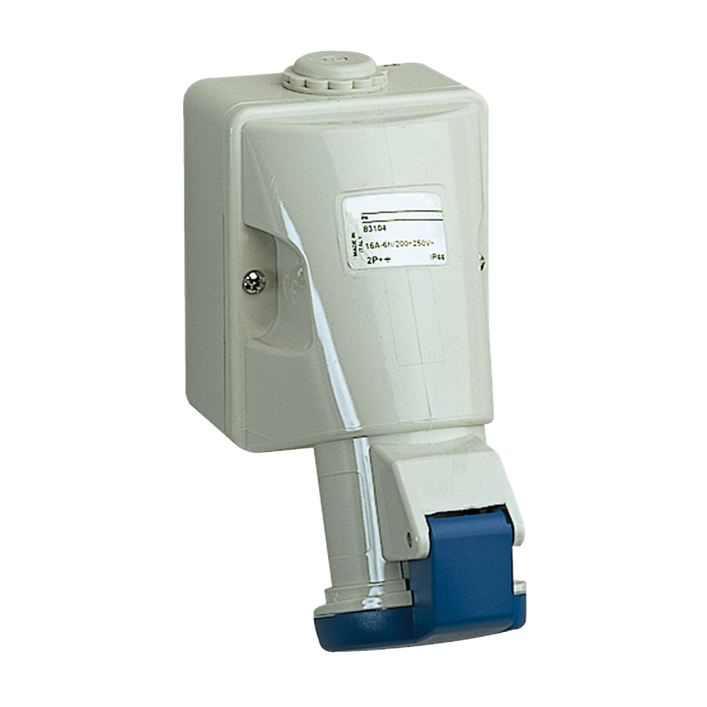 Presa fissa BT da parete IP44 32A 220V 2P+T