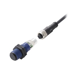 Sensori cilindrici Ø 18mm per impieghi generali - Alim. 12/24 VDC, IP67   ,Tasteggio, 60cm, Impulso LUCE, NPN, M12  (trimmer)